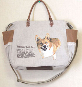 コーギー刺繍のバッグ コーギー バッグ