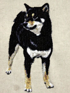 オーダー作品(黒柴) ミシン刺繍 作品 犬