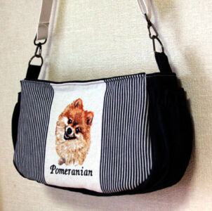 ポメラニアン刺繍のバッグ ポメラニアン バッグ