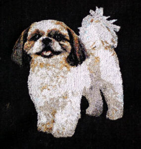 シーズー刺繍 ミシン刺繍 作品 犬