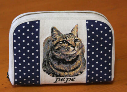 オーダー作品 ミシン刺繍 作品 猫