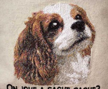 キャバリア刺繍(ミニサイズ) ミシン刺繍 作品 犬