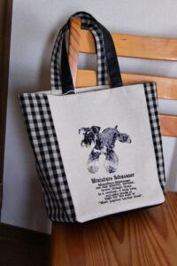 シュナウザーのトート ミシン刺繍 作品 犬