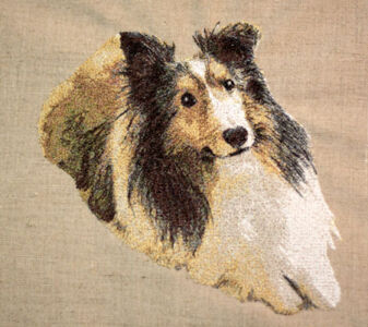 シェルティ ミシン刺繍 作品 犬